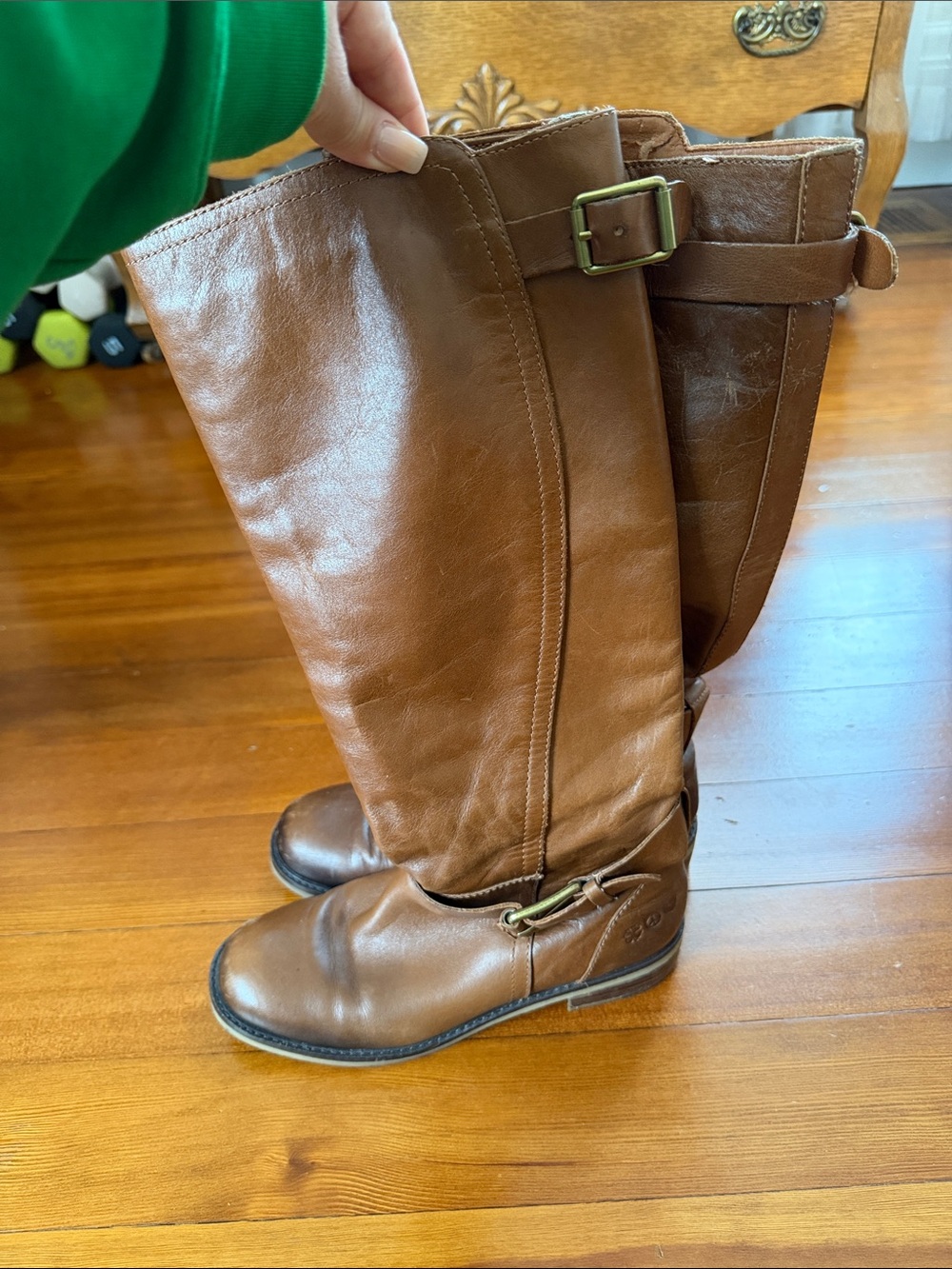 Lucky Brand Tall Brown Leather Moto Boots